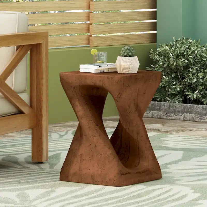 Table d'appoint MGO Twist Shape, aspect bois