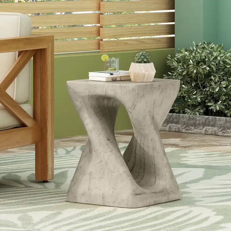 Table d'appoint MGO Twist Shape, aspect bois