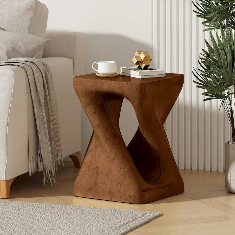 Table d'appoint MGO Twist Shape, aspect bois