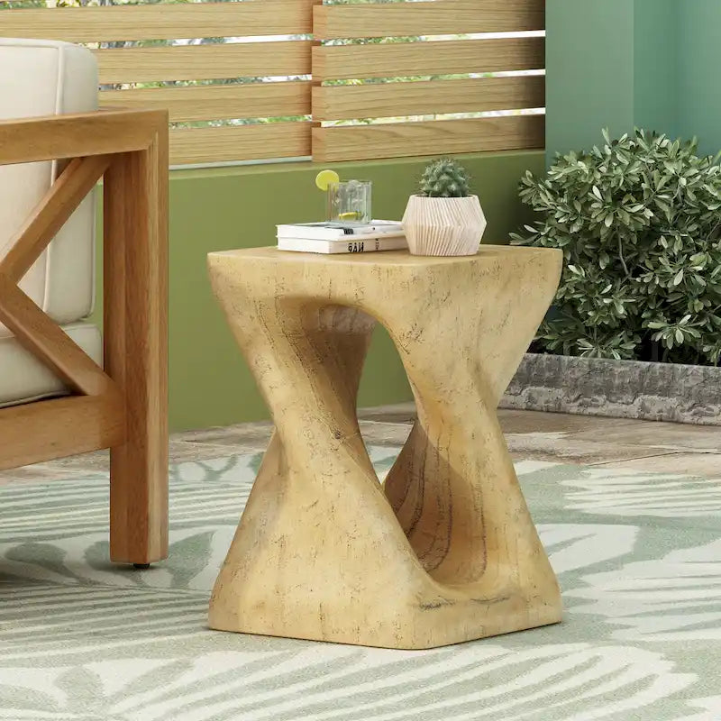 Table d'appoint MGO Twist Shape, aspect bois
