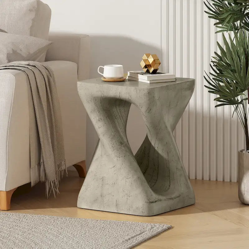 Table d'appoint MGO Twist Shape, aspect bois
