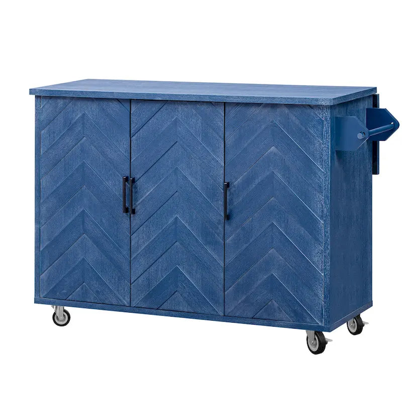 Îlot de cuisine 51,2W avec abattant, îlot de cuisine de ferme sur roulettes avec étagère de rangement interne, chariot de cuisine roulant