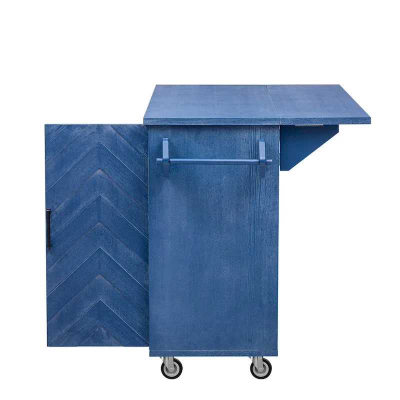 Îlot de cuisine 51,2W avec abattant, îlot de cuisine de ferme sur roulettes avec étagère de rangement interne, chariot de cuisine roulant