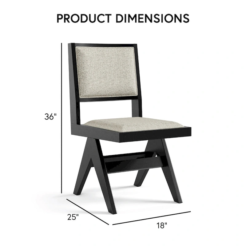 Chaises de salle à manger Evrena modernes noires en tissu rembourré de Furniture of America (lot de 2)