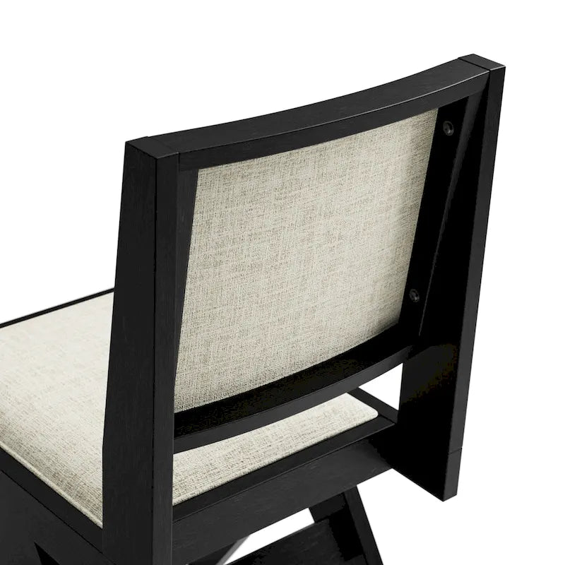 Chaises de salle à manger Evrena modernes noires en tissu rembourré de Furniture of America (lot de 2)