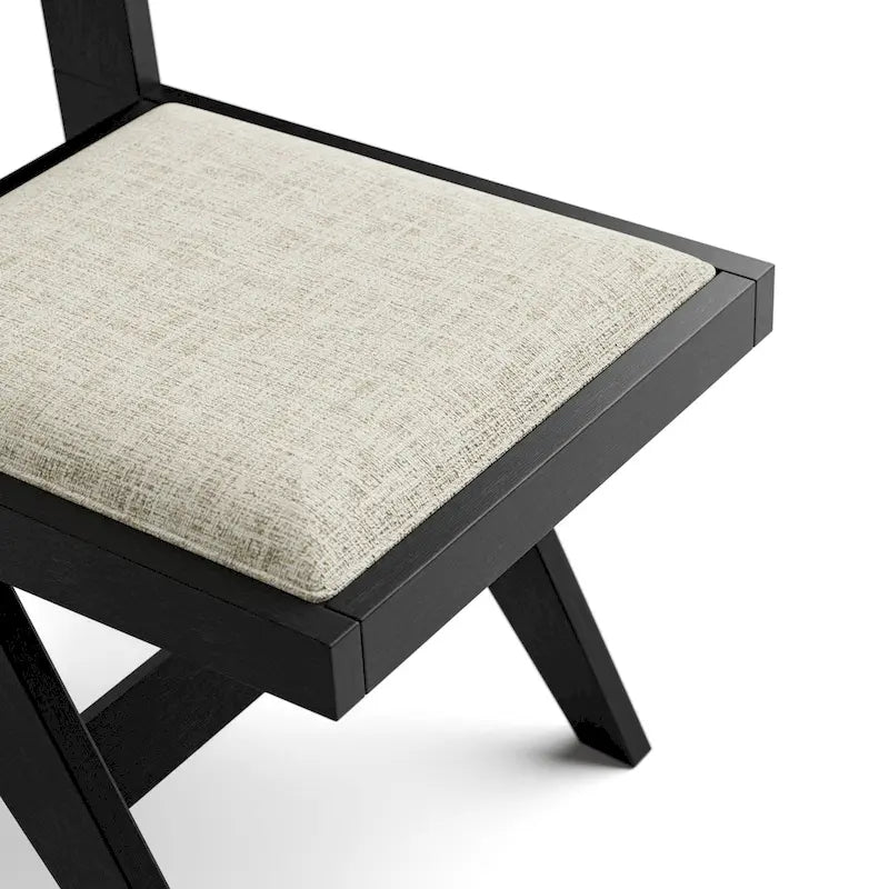Chaises de salle à manger Evrena modernes noires en tissu rembourré de Furniture of America (lot de 2)