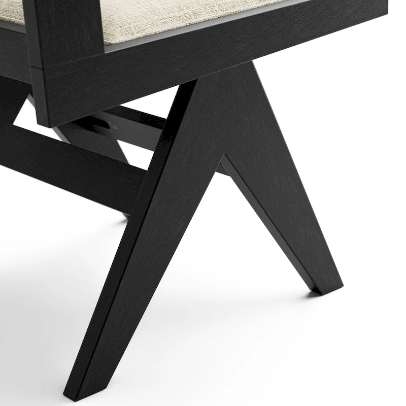 Chaises de salle à manger Evrena modernes noires en tissu rembourré de Furniture of America (lot de 2)