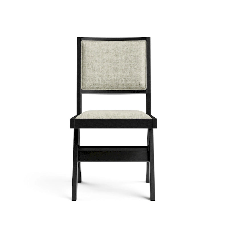 Chaises de salle à manger Evrena modernes noires en tissu rembourré de Furniture of America (lot de 2)