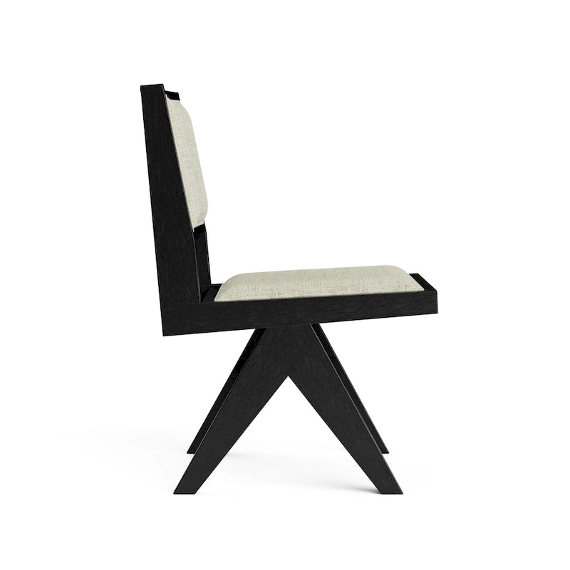 Chaises de salle à manger Evrena modernes noires en tissu rembourré de Furniture of America (lot de 2)
