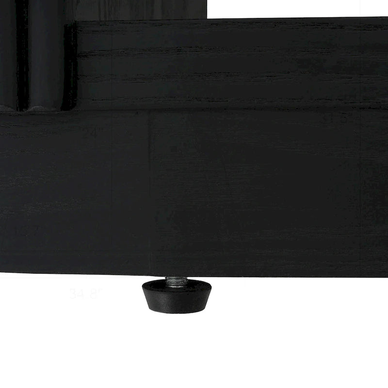 Console polyvalente mince avec étagère ouverte et grain de bois élégant pour le salon
