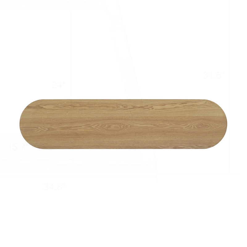 Console polyvalente mince avec étagère ouverte et grain de bois élégant pour le salon