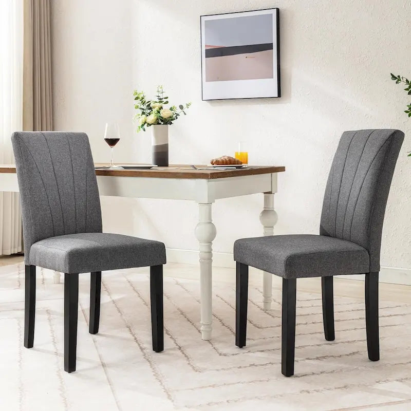 VECELO Chaises de salle à manger rembourrées Lot de 2 Chaises de salle à manger classiques rembourrées Parson, Chaises Parson modernes 37