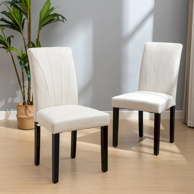 VECELO Chaises de salle à manger rembourrées Lot de 2 Chaises de salle à manger classiques rembourrées Parson, Chaises Parson modernes 37