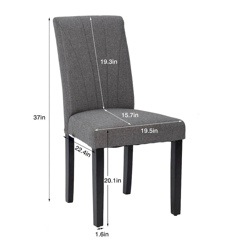 VECELO Chaises de salle à manger rembourrées Lot de 2 Chaises de salle à manger classiques rembourrées Parson, Chaises Parson modernes 37