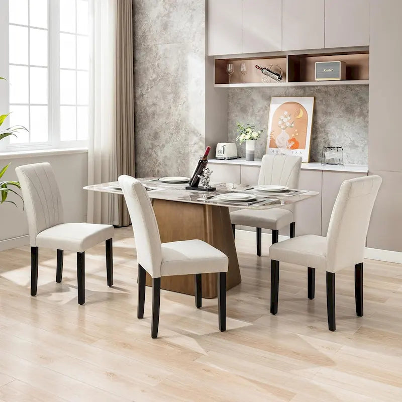 VECELO Chaises de salle à manger rembourrées Lot de 2 Chaises de salle à manger classiques rembourrées Parson, Chaises Parson modernes 37