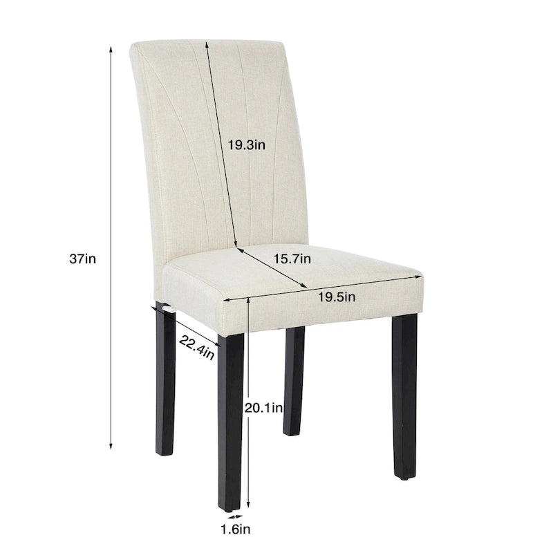 VECELO Chaises de salle à manger rembourrées Lot de 2 Chaises de salle à manger classiques rembourrées Parson, Chaises Parson modernes 37