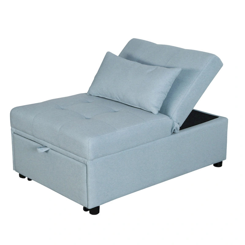 Canapé-lit ottoman pliable multifonctionnel se transformant en chaise longue et en lit simple (capacité 120 kg)
