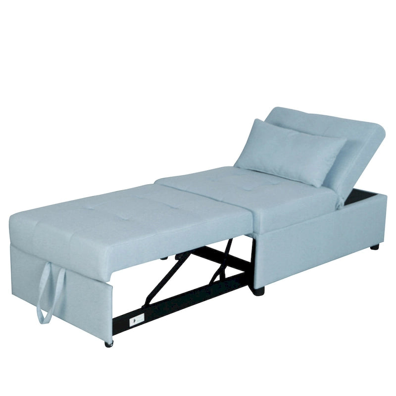 Canapé-lit ottoman pliable multifonctionnel se transformant en chaise longue et en lit simple (capacité 120 kg)