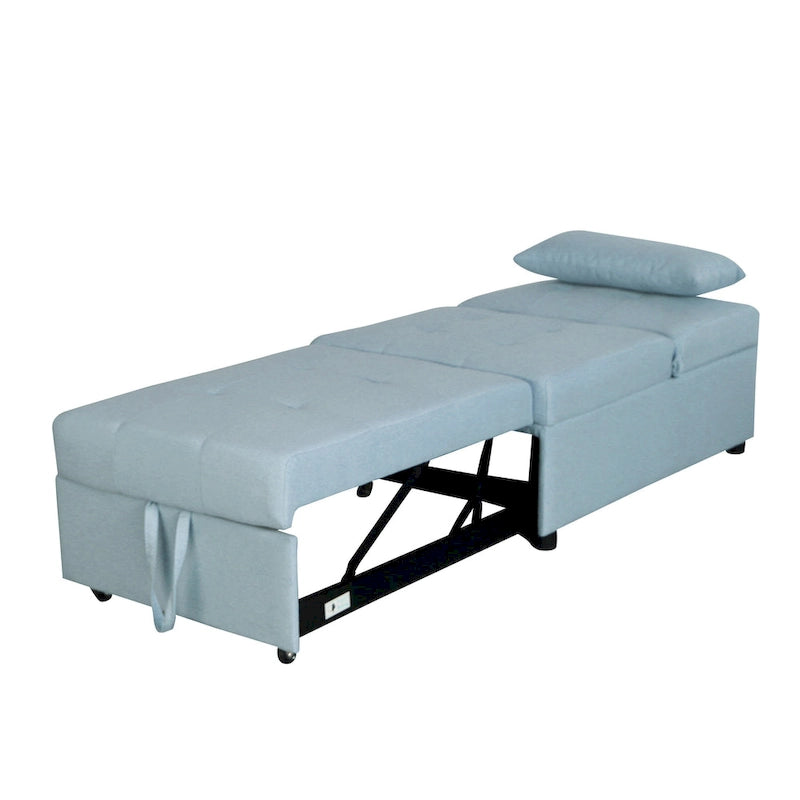 Canapé-lit ottoman pliable multifonctionnel se transformant en chaise longue et en lit simple (capacité 120 kg)
