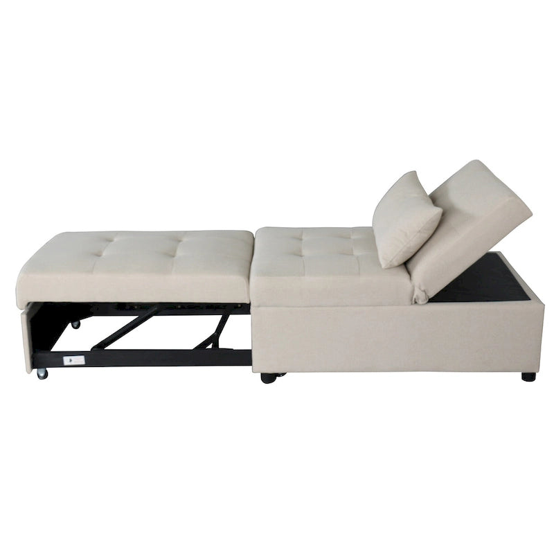 Canapé-lit ottoman pliable multifonctionnel se transformant en chaise longue et en lit simple (capacité 120 kg)