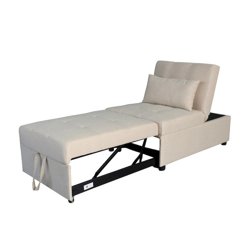 Canapé-lit ottoman pliable multifonctionnel se transformant en chaise longue et en lit simple (capacité 120 kg)
