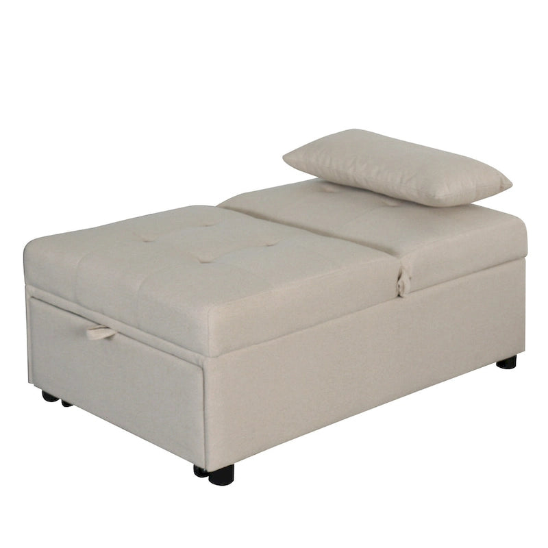 Canapé-lit ottoman pliable multifonctionnel se transformant en chaise longue et en lit simple (capacité 120 kg)