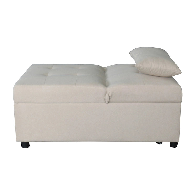 Canapé-lit ottoman pliable multifonctionnel se transformant en chaise longue et en lit simple (capacité 120 kg)