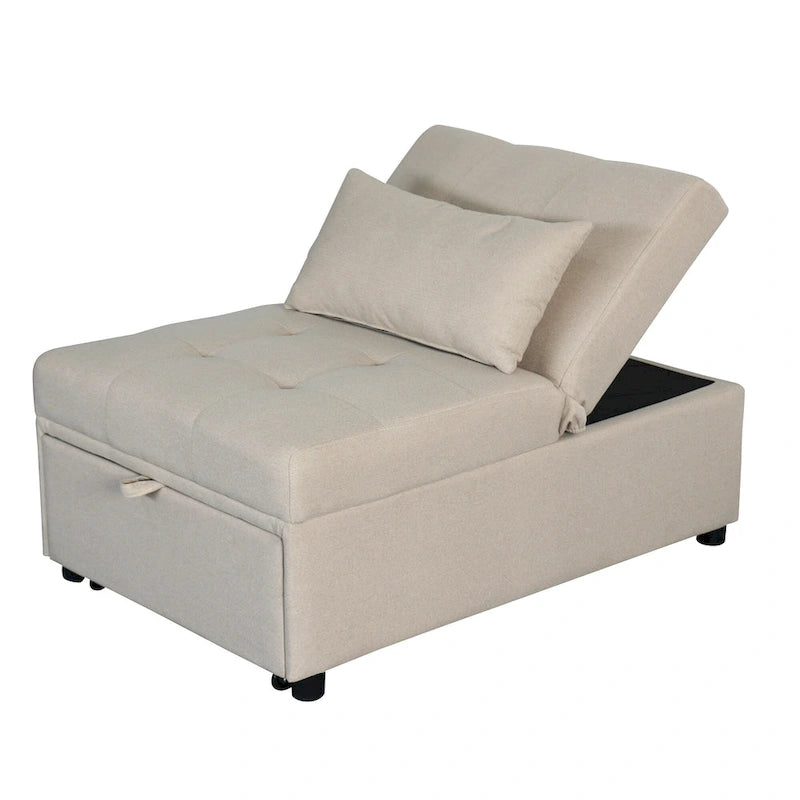 Canapé-lit ottoman pliable multifonctionnel se transformant en chaise longue et en lit simple (capacité 120 kg)