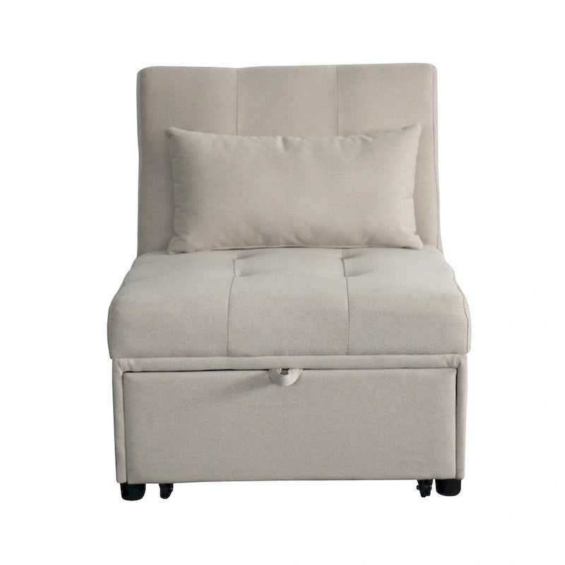 Canapé-lit ottoman pliable multifonctionnel se transformant en chaise longue et en lit simple (capacité 120 kg)