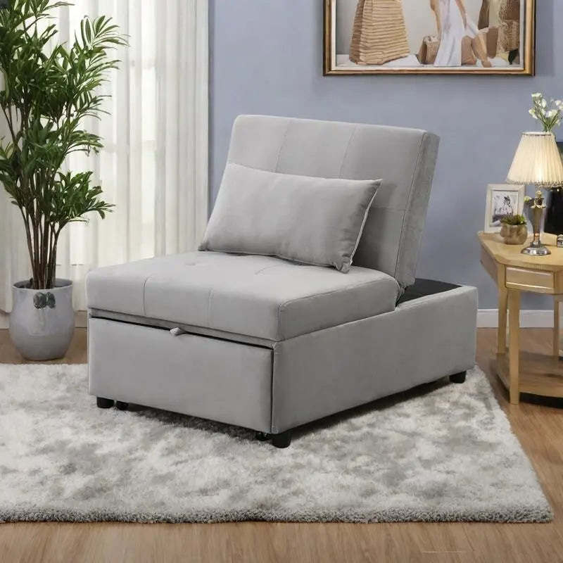 Canapé-lit ottoman pliable multifonctionnel se transformant en chaise longue et en lit simple (capacité 120 kg)
