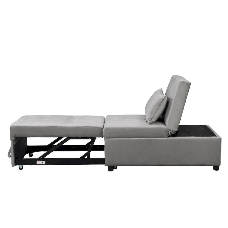 Canapé-lit ottoman pliable multifonctionnel se transformant en chaise longue et en lit simple (capacité 120 kg)