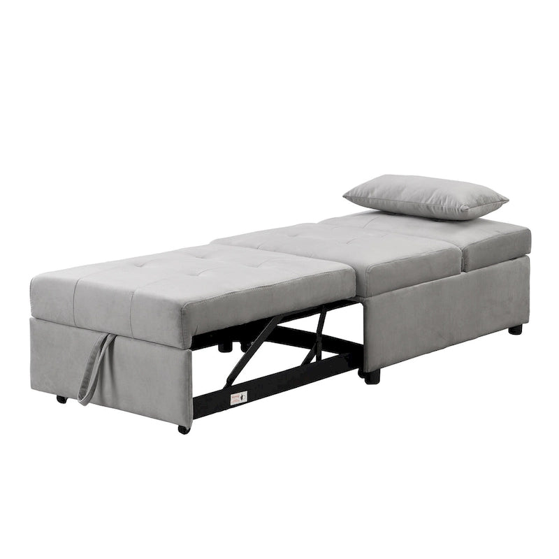 Canapé-lit ottoman pliable multifonctionnel se transformant en chaise longue et en lit simple (capacité 120 kg)