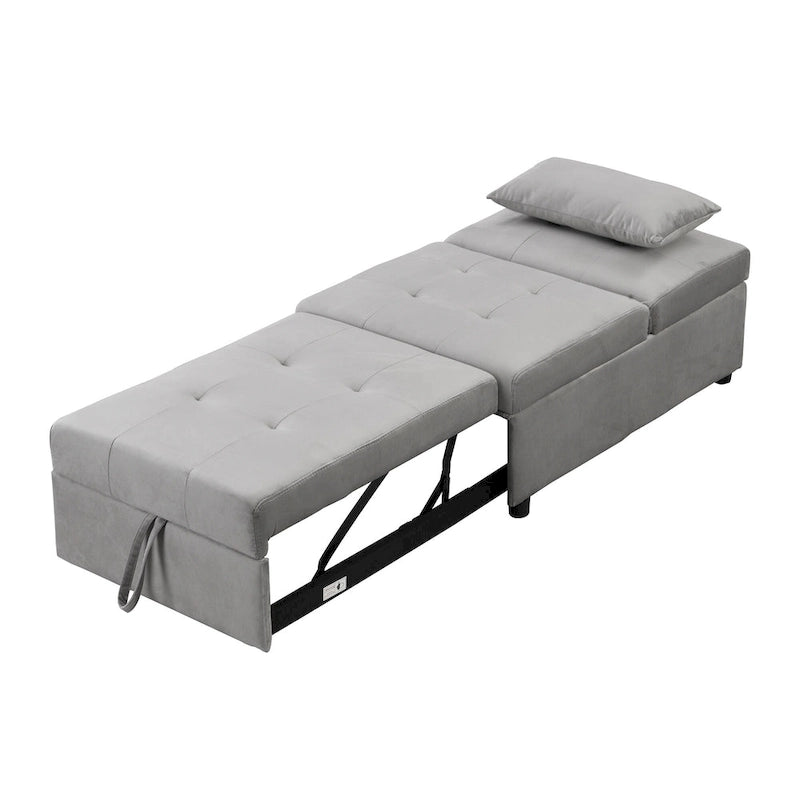 Canapé-lit ottoman pliable multifonctionnel se transformant en chaise longue et en lit simple (capacité 120 kg)