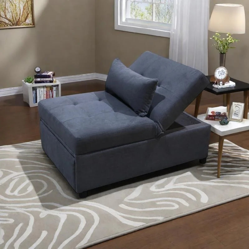 Canapé-lit ottoman pliable multifonctionnel se transformant en chaise longue et en lit simple (capacité 120 kg)
