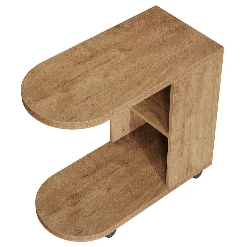 Table d'appoint en C pour canapé, table d'appoint mobile avec rangement