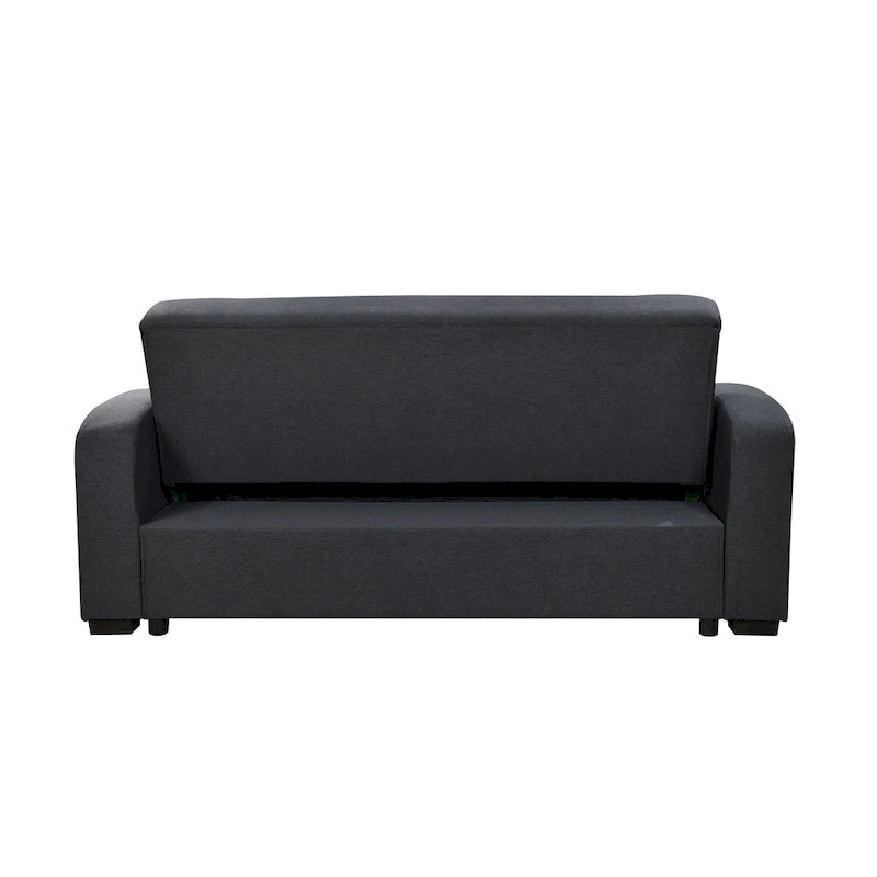 Canapé moderne convertible 3 en 1 Roomfitters 75 pouces avec lit gigogne pratique, dossier inclinable, porte-gobelets, oreillers