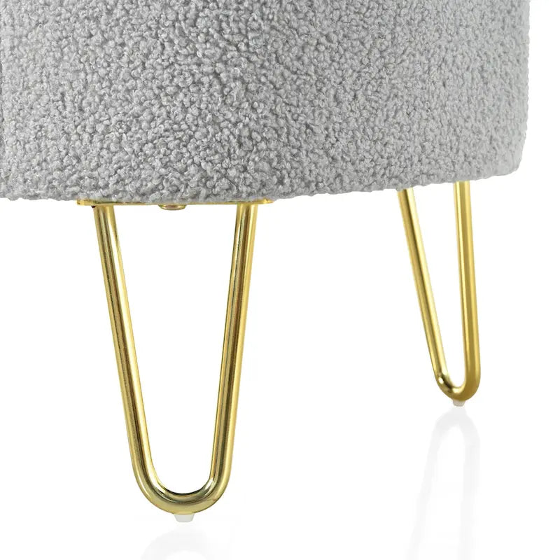 Banc de rangement ovale pour salon, chambre à coucher, pied de lit