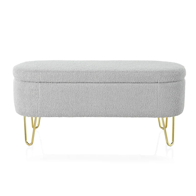 Banc de rangement ovale pour salon, chambre à coucher, pied de lit
