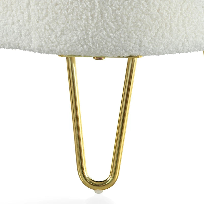 Banc de rangement ovale pour salon, chambre à coucher, pied de lit