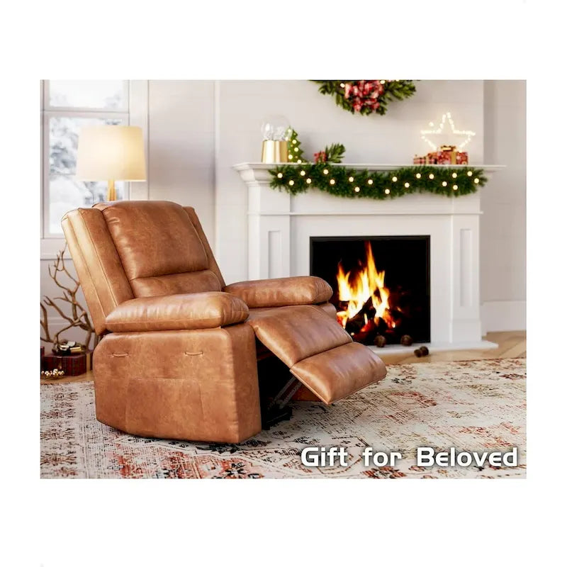 Fauteuil releveur inclinable en cuir avec chauffage et massage