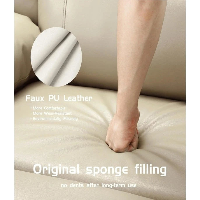 Fauteuil releveur inclinable en cuir avec chauffage et massage
