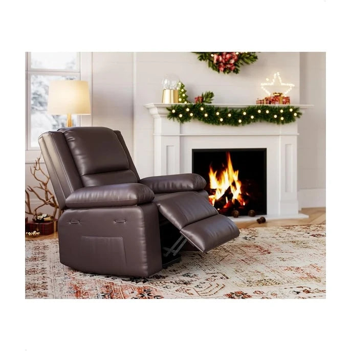 Fauteuil releveur inclinable en cuir avec chauffage et massage