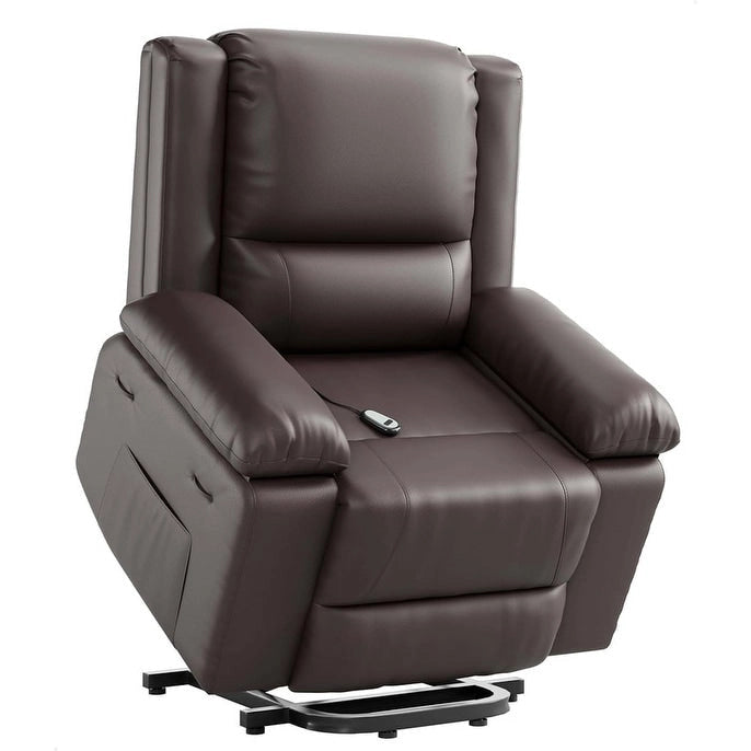 Fauteuil releveur inclinable en cuir avec chauffage et massage