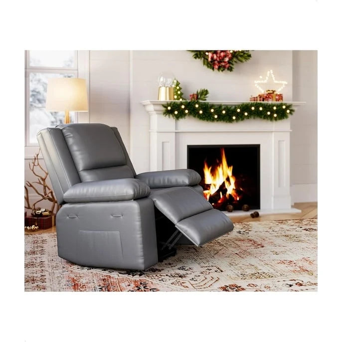 Fauteuil releveur inclinable en cuir avec chauffage et massage
