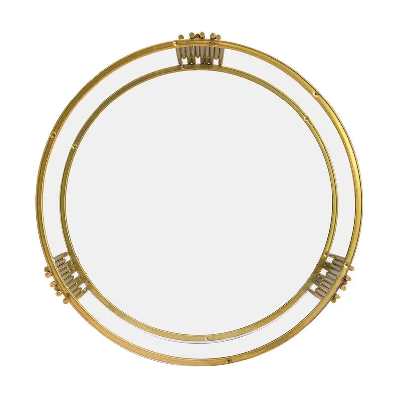 Table basse en verre trempé de 31,5 po avec motif métallique asymétrique et étagère inférieure