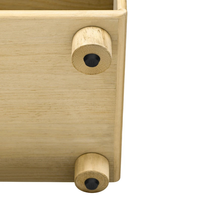 Table console en bois massif de 48 po avec 2 tiroirs et 2 étagères, pieds en bois massif et pieds réglables