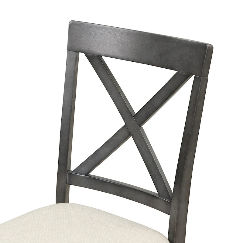 Ensemble de salle à manger moderne 5 pièces en bois avec table ronde et chaises