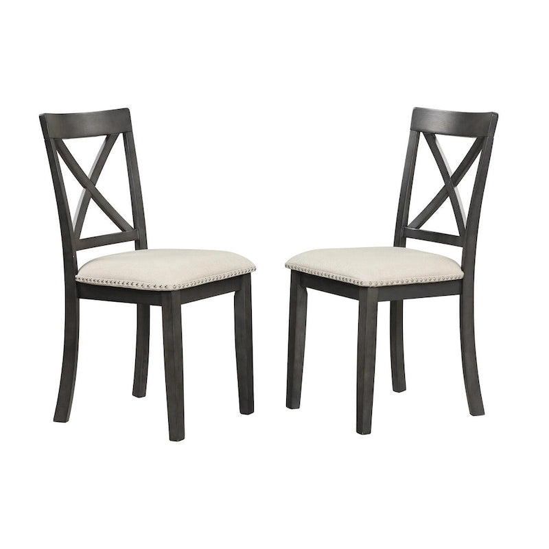 Ensemble de salle à manger moderne 5 pièces en bois avec table ronde et chaises
