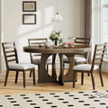 Ensemble de salle à manger vintage 5 pièces avec table à rallonge et 4 chaises