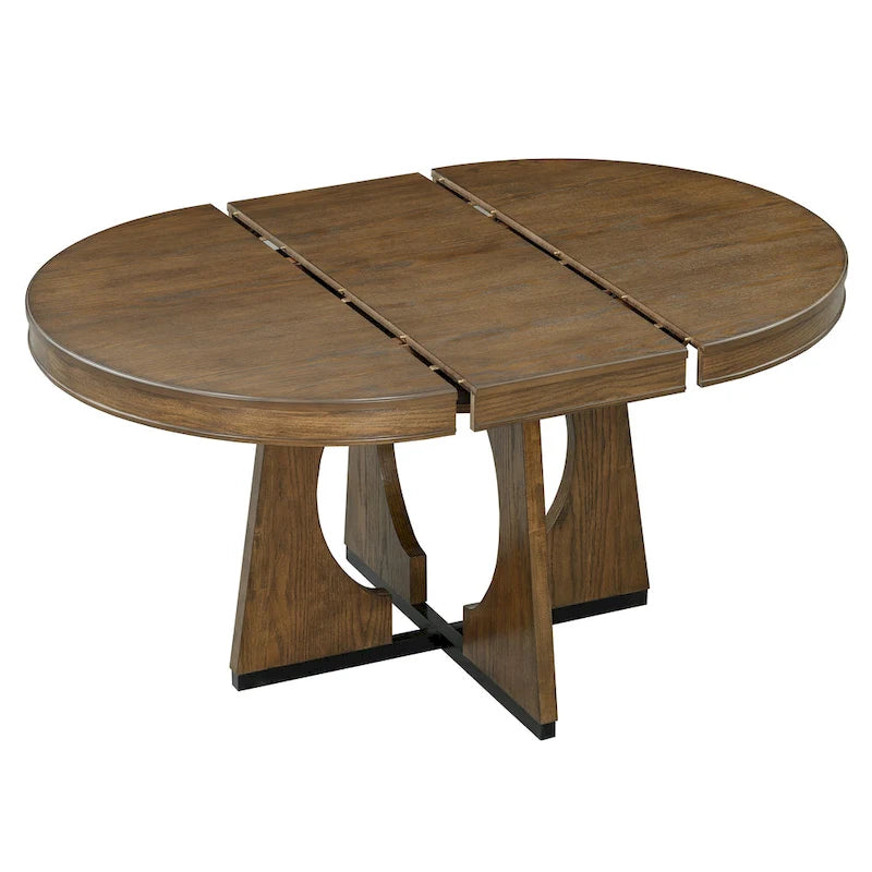Ensemble de salle à manger vintage 5 pièces avec table à rallonge et 4 chaises